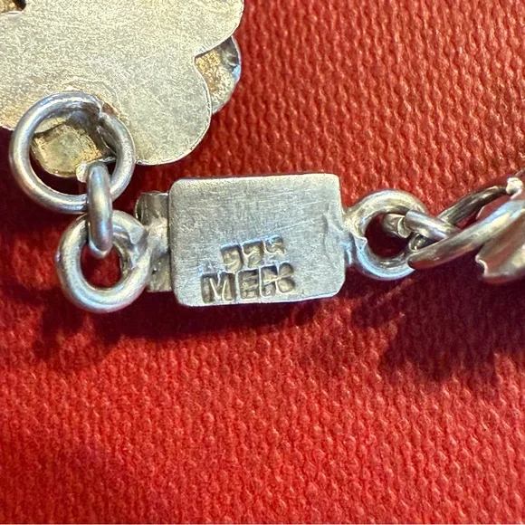 Vintage Taxco Sterling Silver Rose Bracelet 925 7.5” - Picture 3 of 7